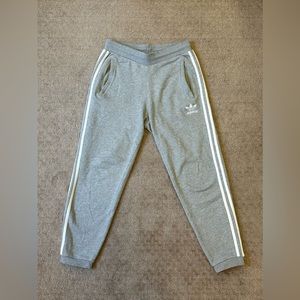 Adidas Three Striped Gray Sweatpants